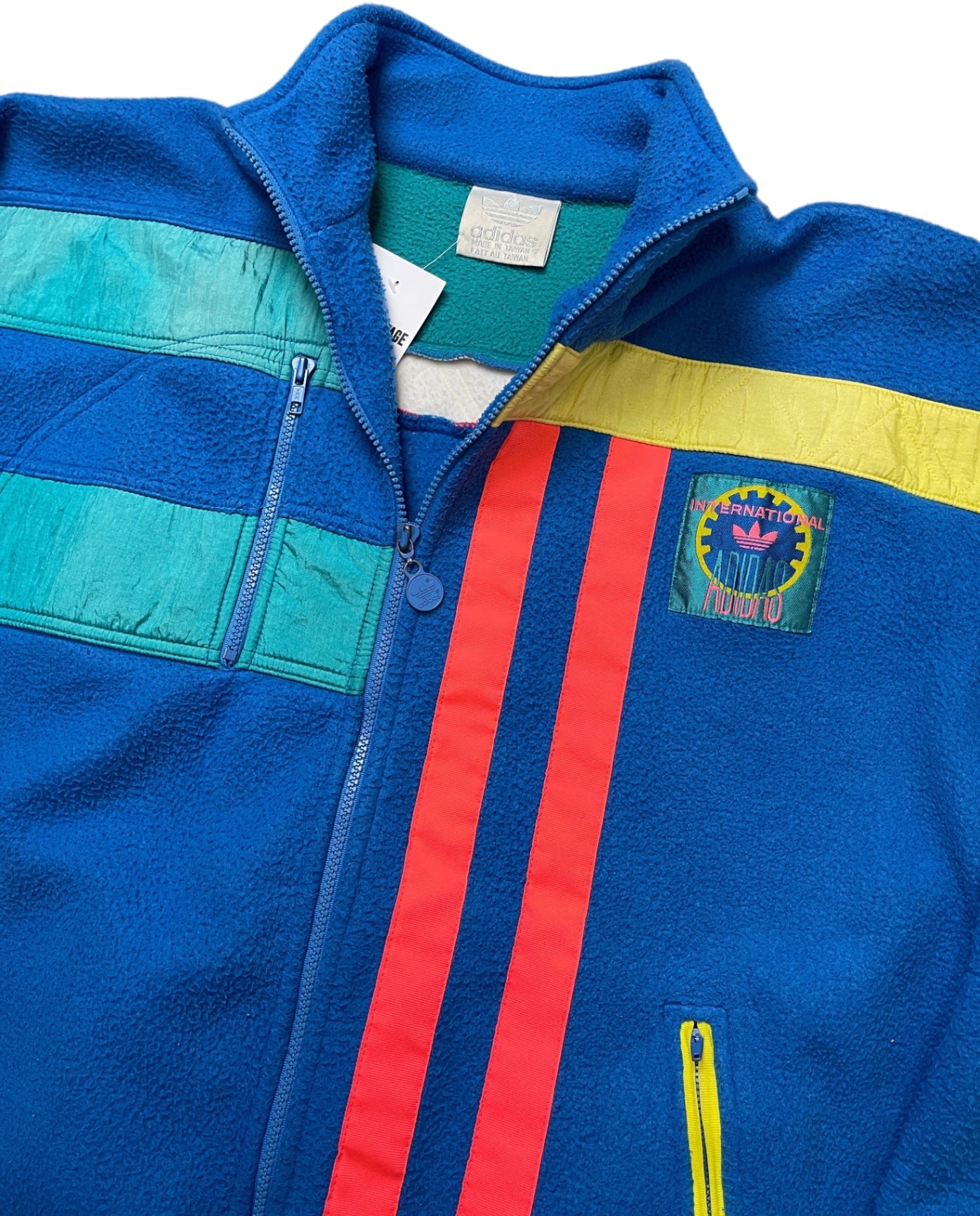 Vintage Adidas Fleecejacke Blau 90s XL