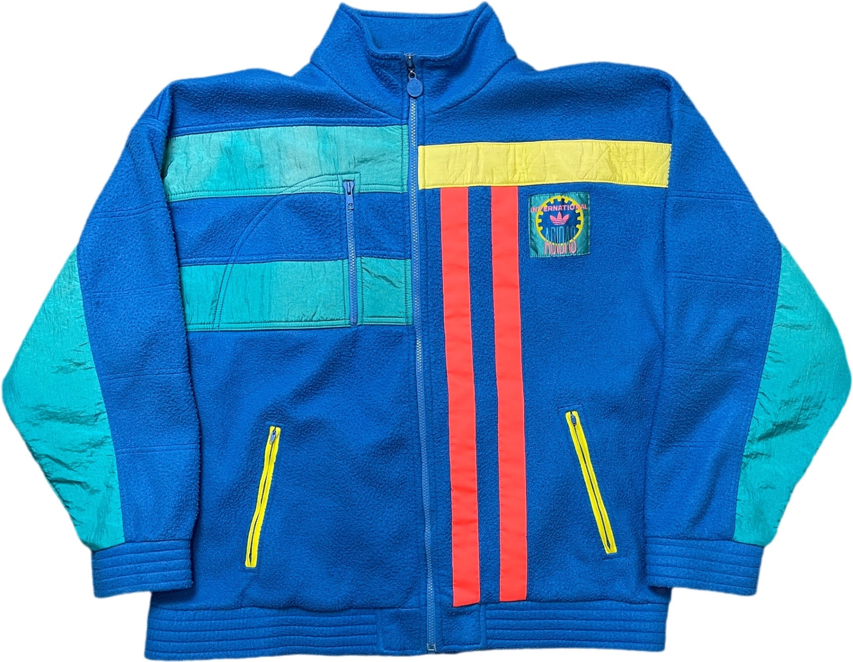 Vintage Adidas Fleecejacke Blau 90s XL