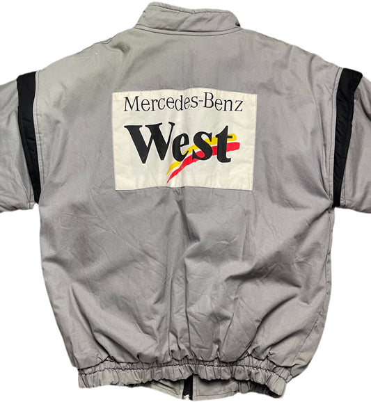 Vintage Hugo Boss West Mercedes Benz Jacke mit Westenfunktion XXL Grau