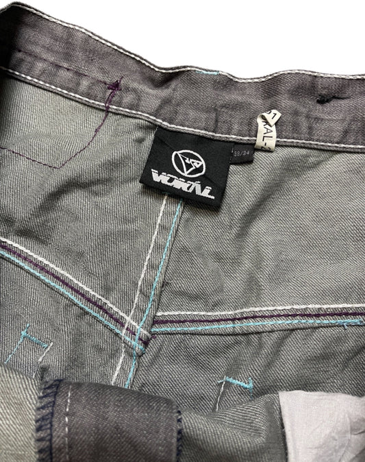 Y2K Vokal Shorts Grau XL