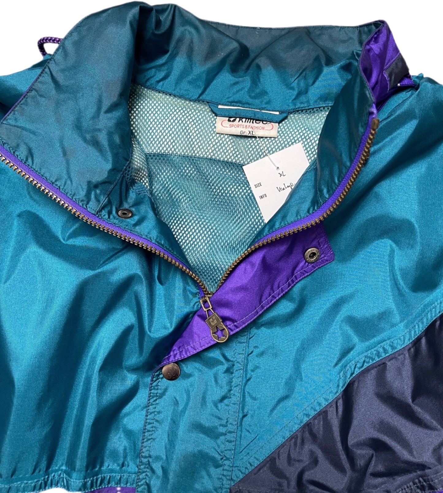 Vintage Killtec Regenjacke Blau und Lila Nylon XL