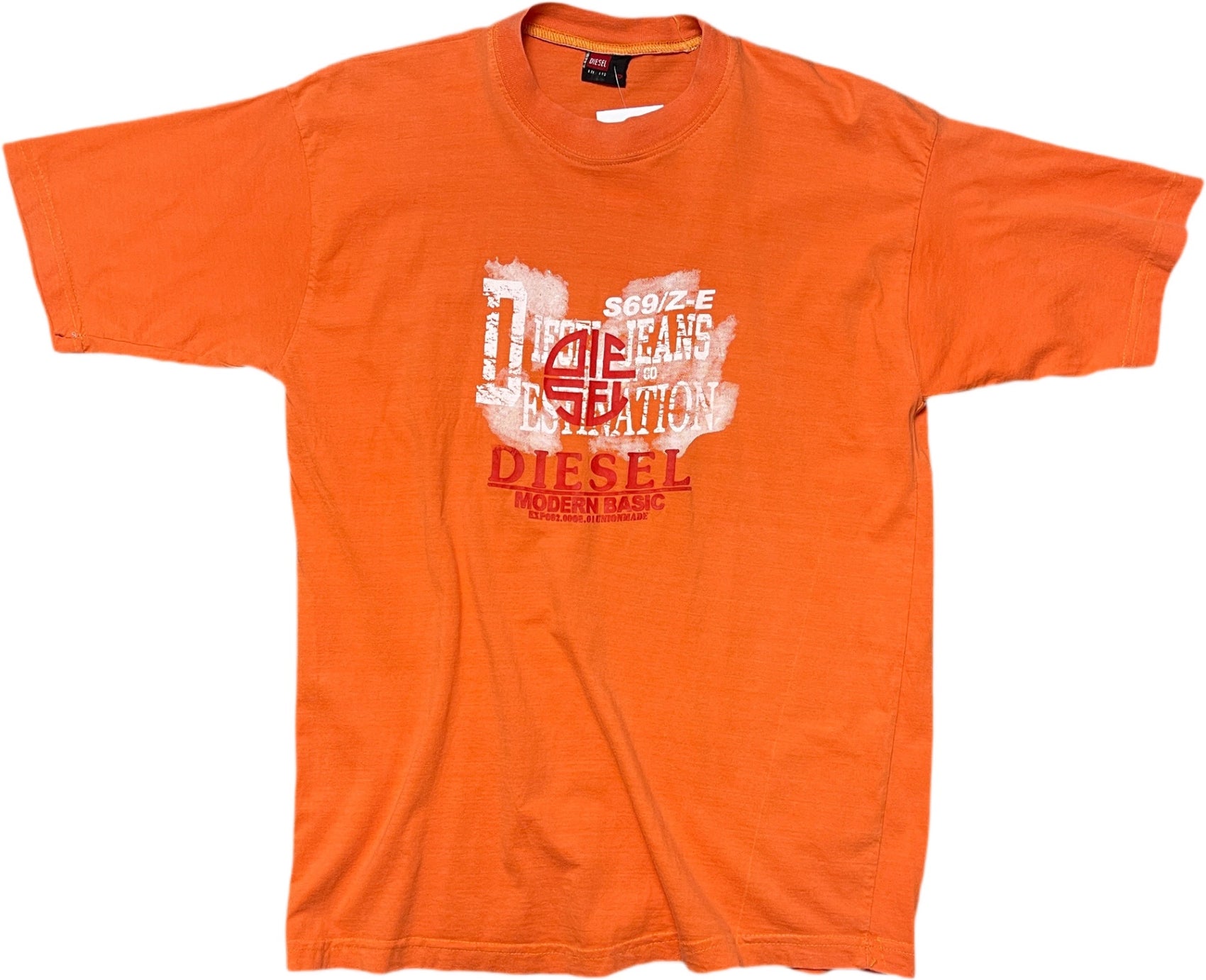 Y2K Diesel T-Shirt Orange Baumwolle S