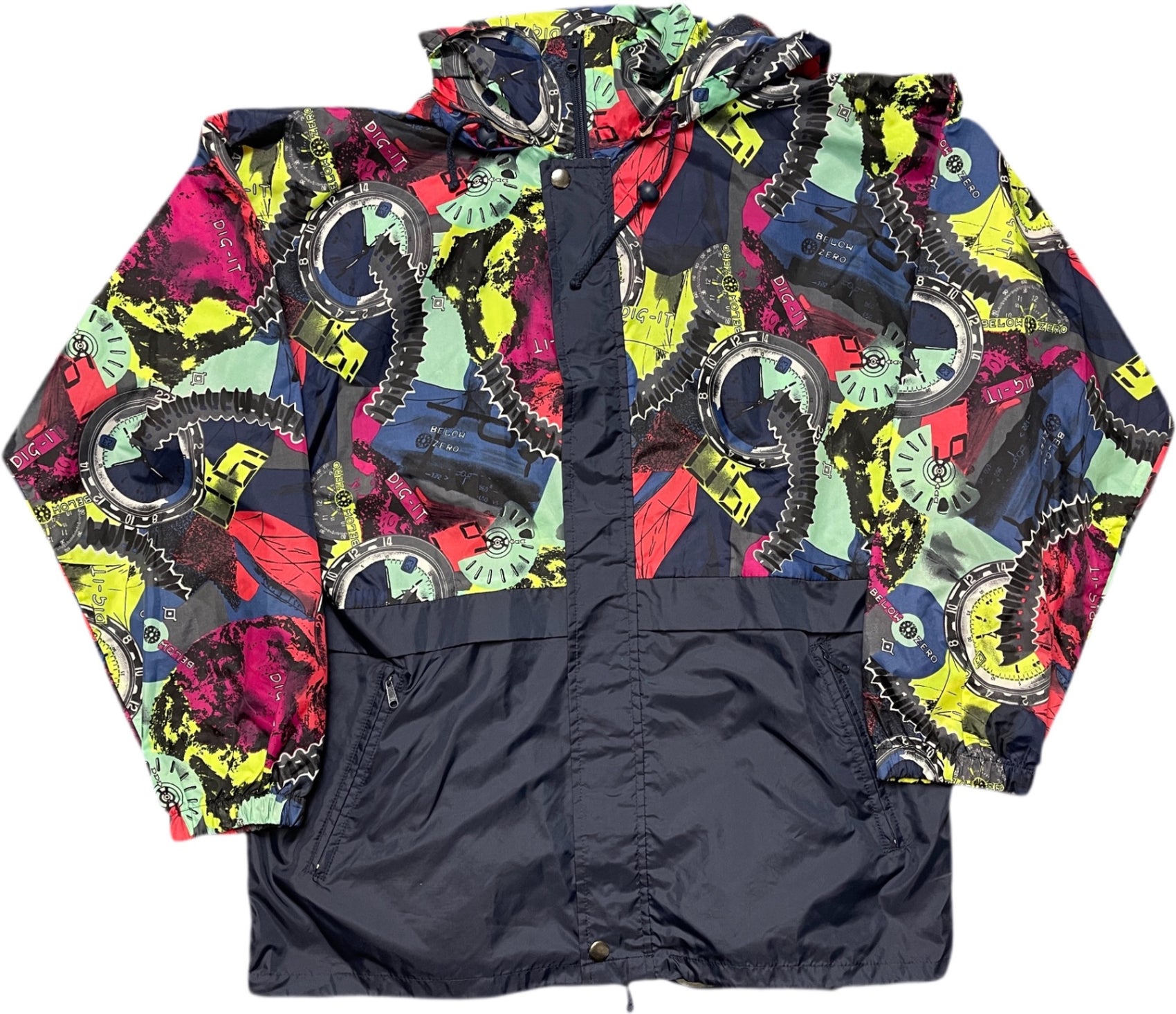 Vintage Regenjacke Multicolor Nylon L