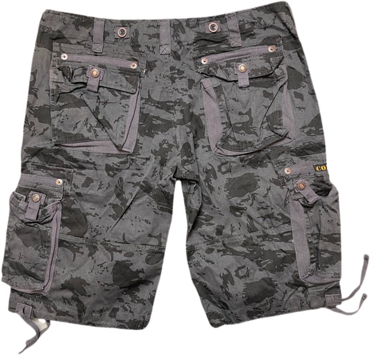 Vintage Commando Shorts Schwarz-Grau Camouflage XL