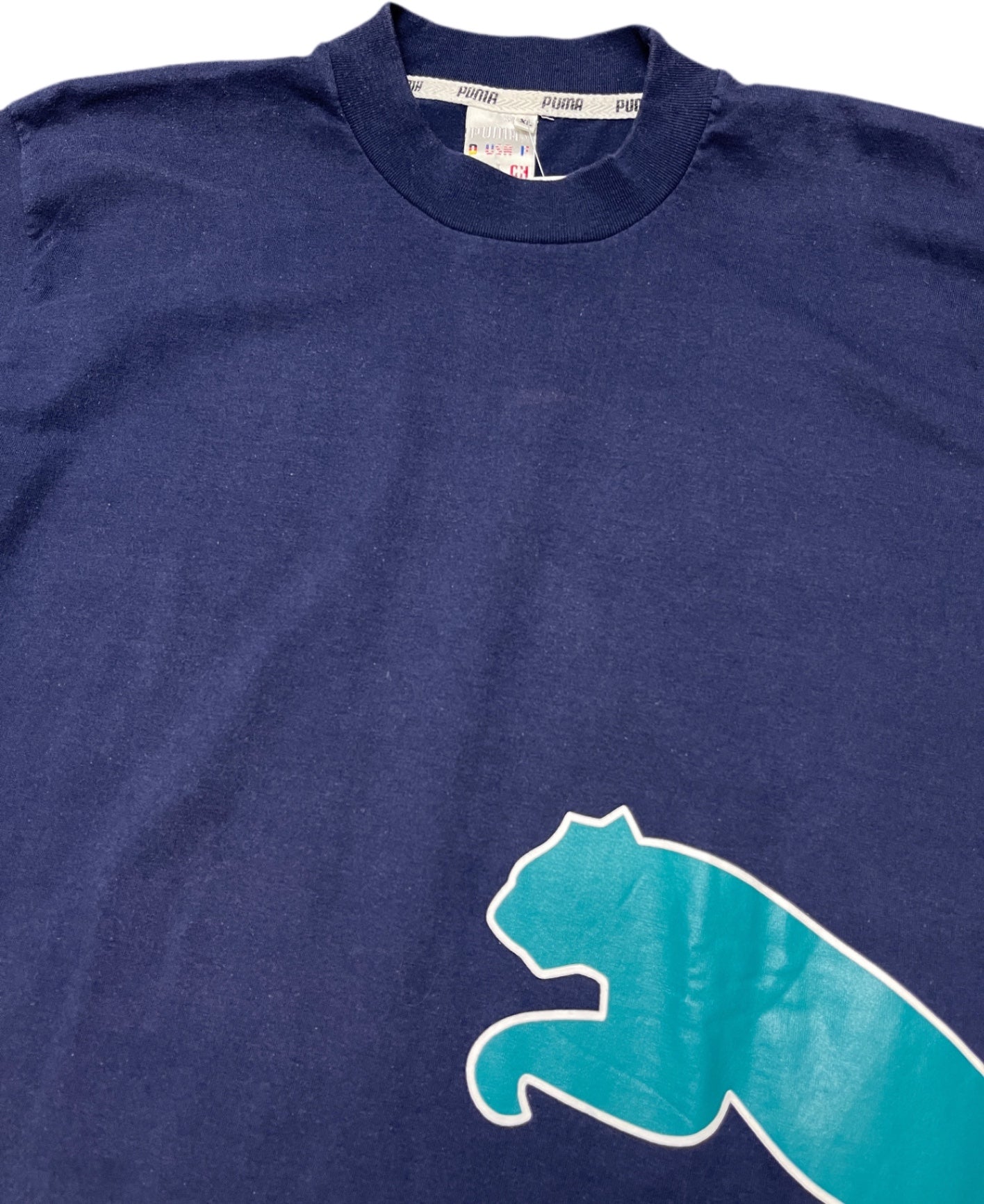 Vintage Puma T-Shirt Blau Baumwolle XL