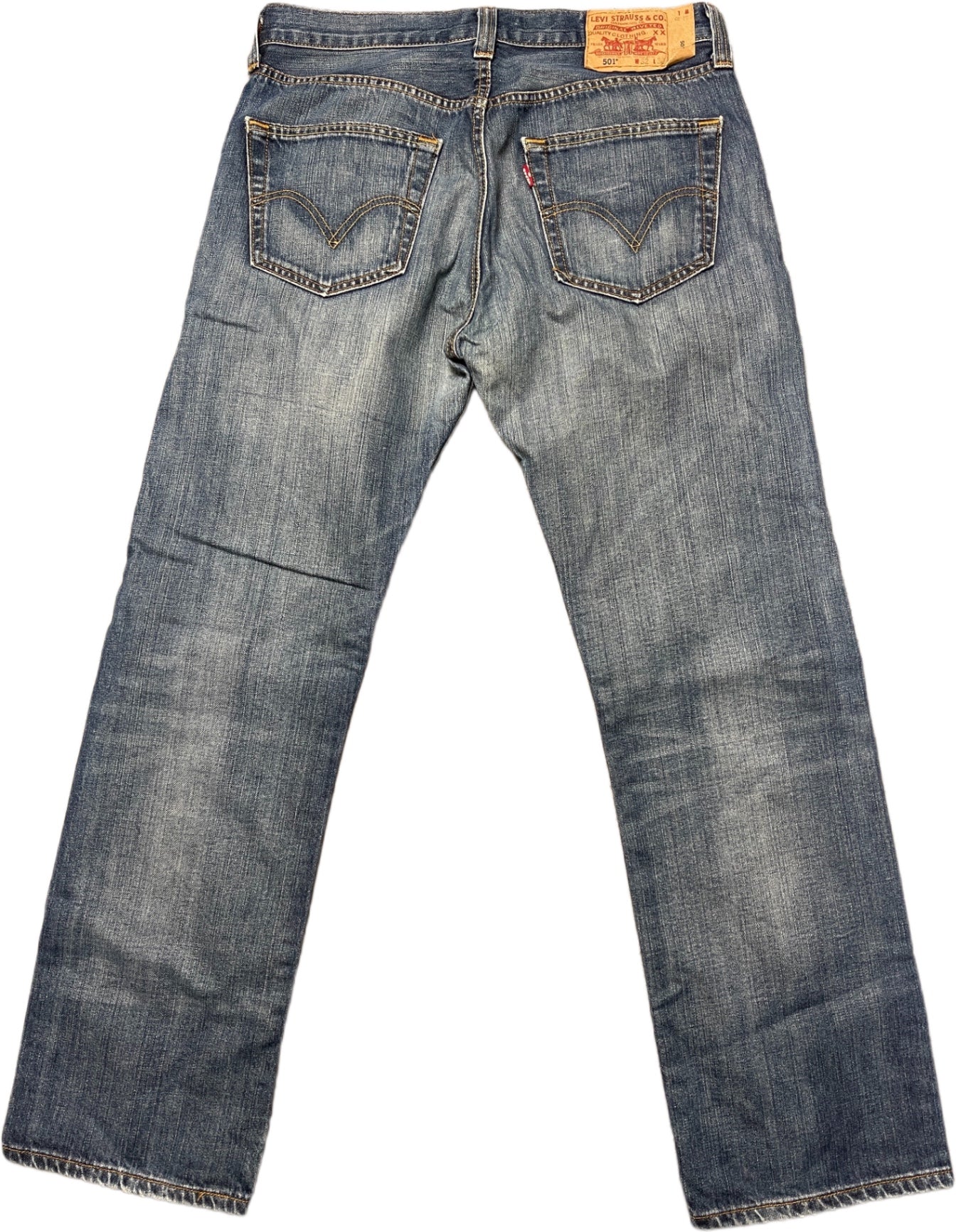 Y2K Levi's 501Straight Leg Button Fly Jeanshose Blau Baumwolle M