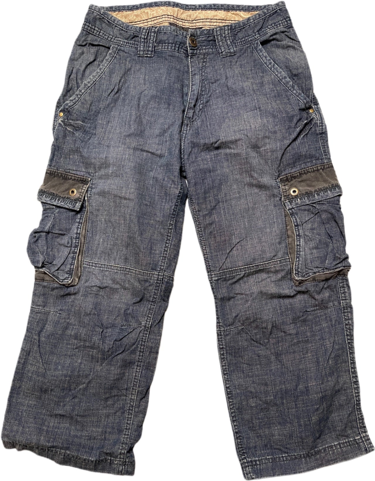 Y2K Esprit Cargohose Blau Baumwolle M