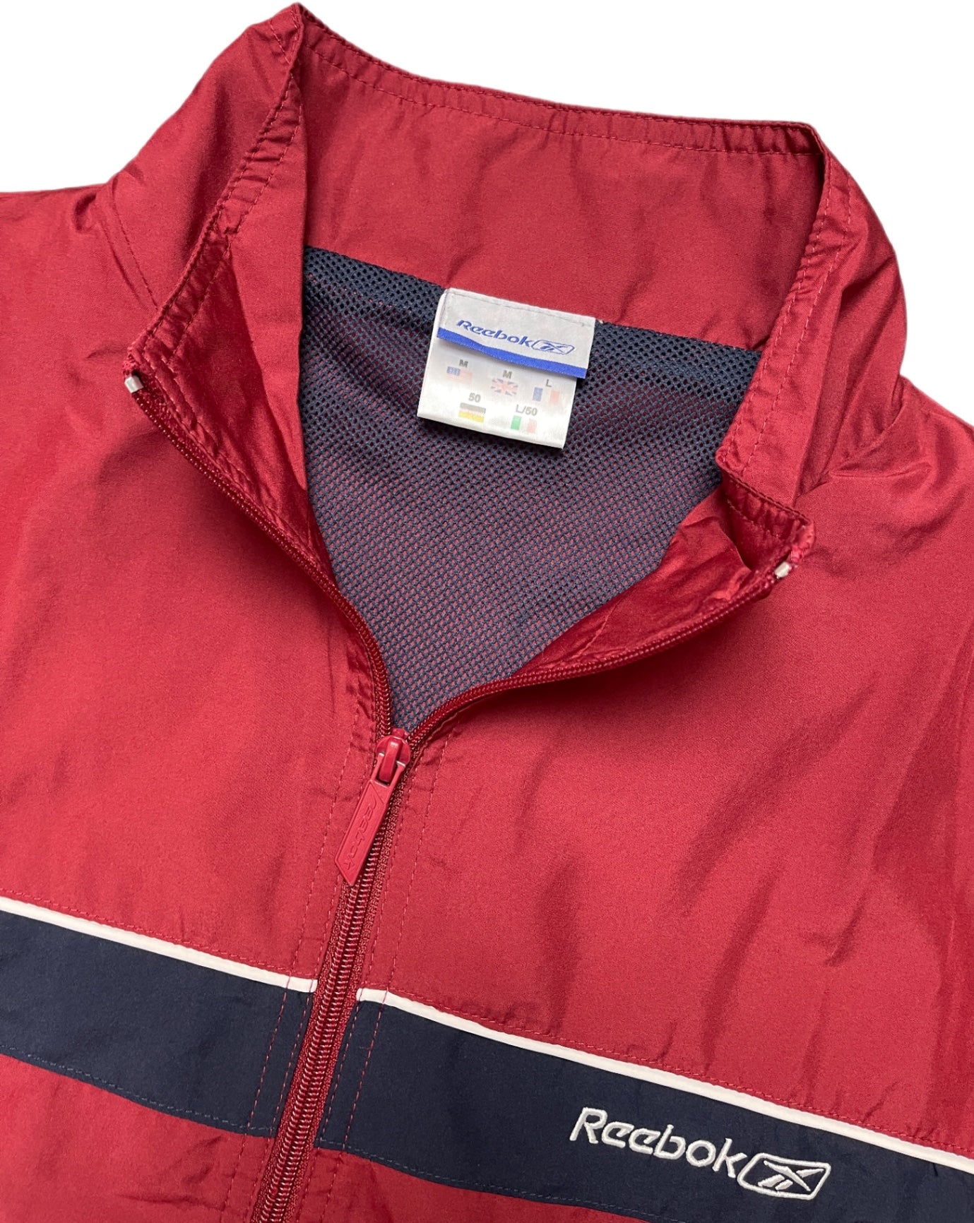 Vintage Reebok Trainingsjacke Rot Synthetik M