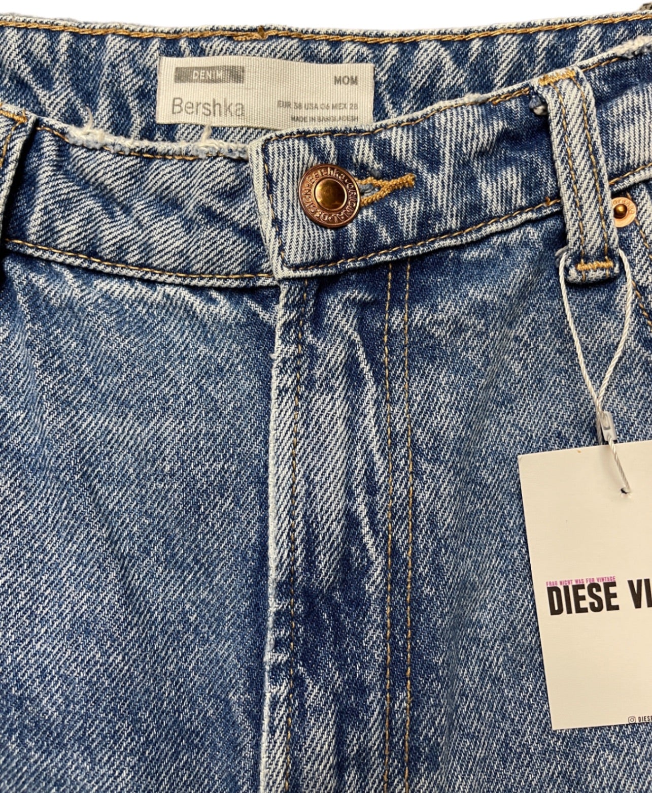 Bershka Jeanshose Blau Baumwollmix M