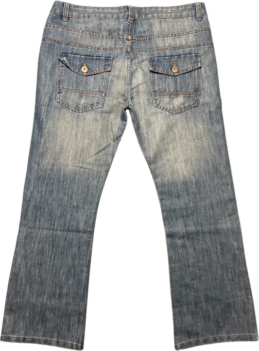 Denim Co. Jeanshose Blau Baumwollmix XL