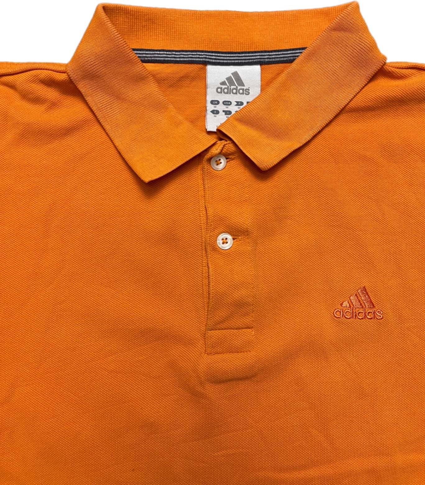 Vintage Adidas Poloshirt Orange Baumwolle M