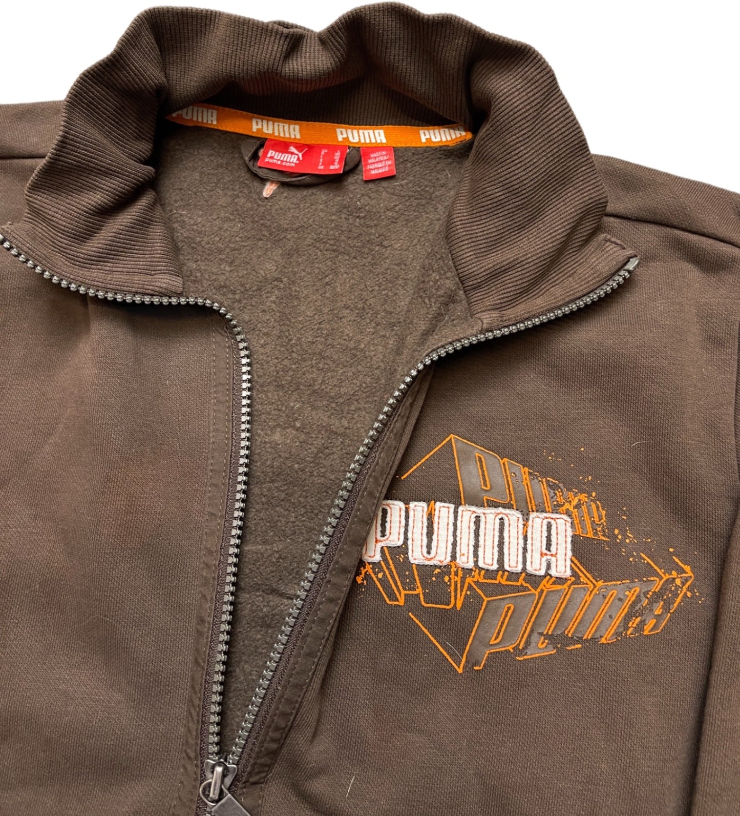 Puma Zip Sweatshirt Braun Baumwollmix S