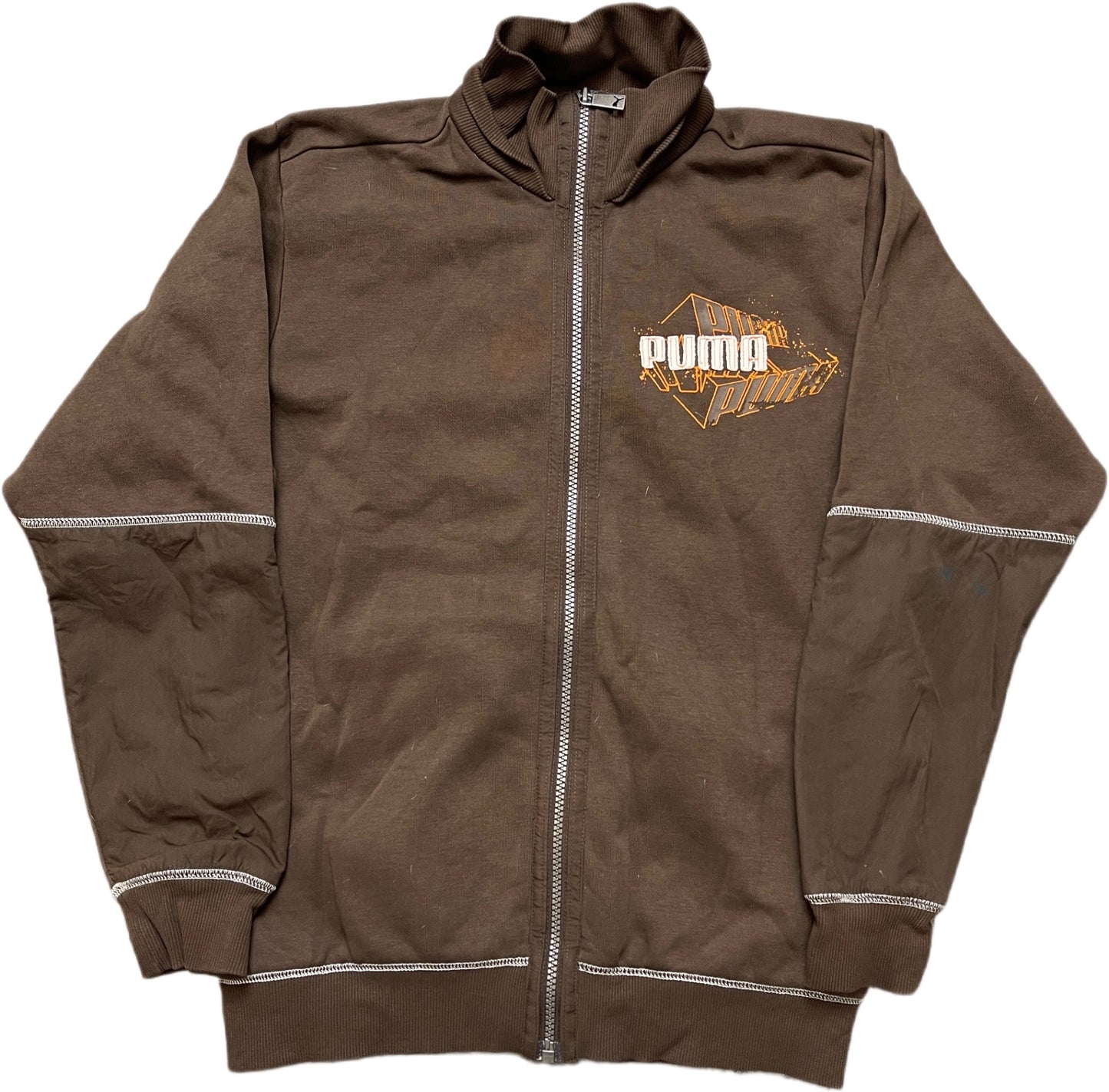 Puma Zip Sweatshirt Braun Baumwollmix S