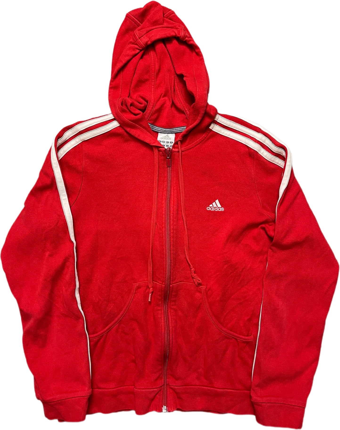 Vintage Adidas Kapuzensweatshirt Rot Baumwolle M