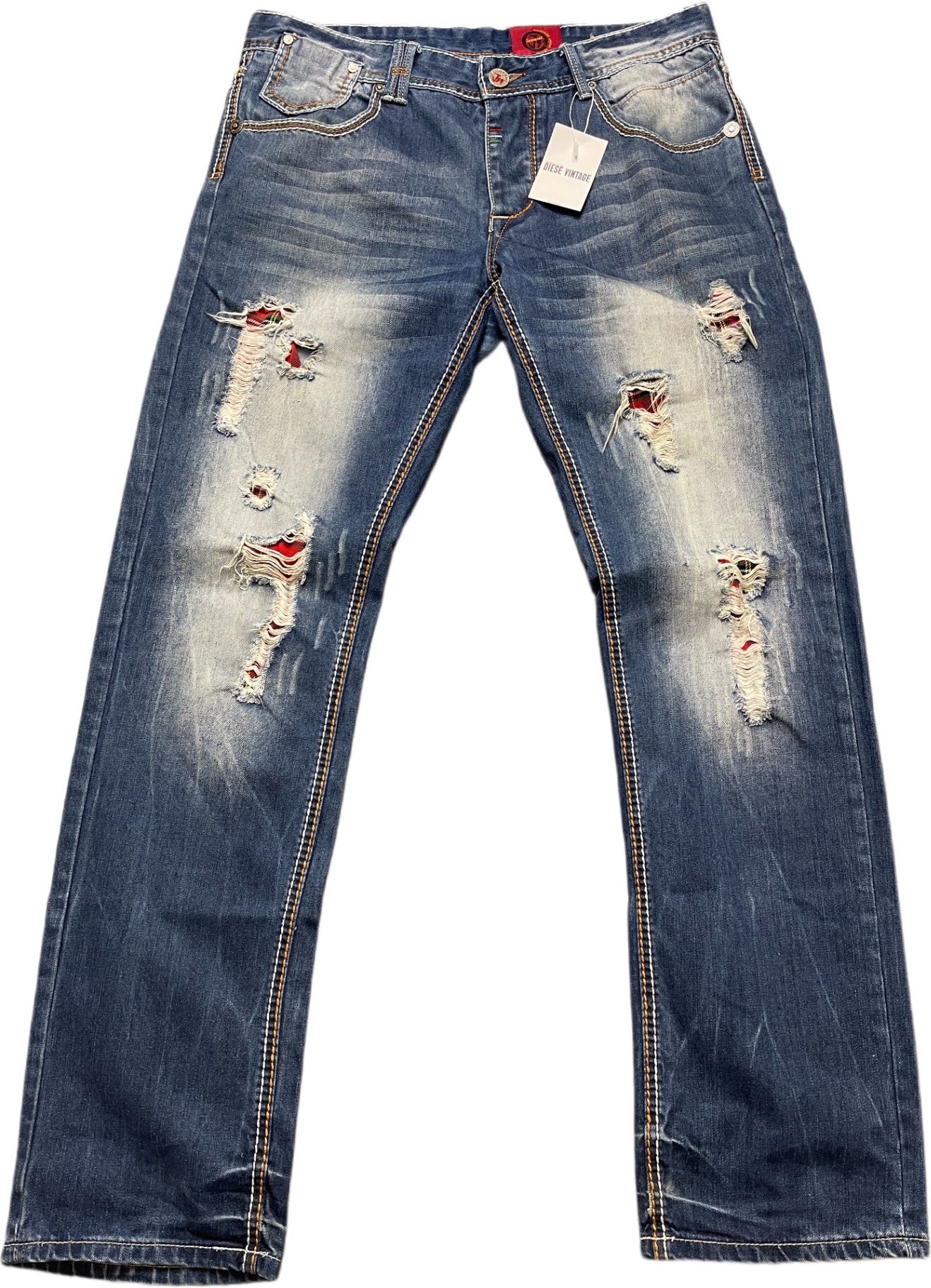 Vintage Jeansnet Jeans Jeanshose Blau Baumwollmix L