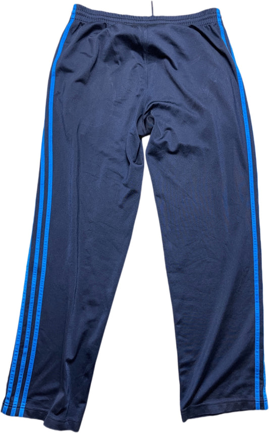 Adidas Trainingshose Schwarz mit blauen Streifen Polyester L