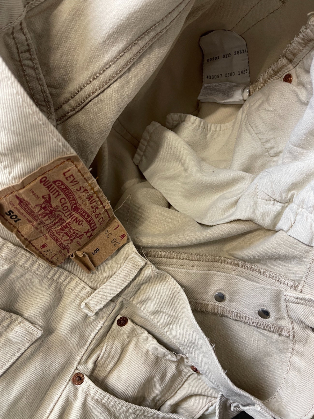 Vintage Levi's Jeanshose Beige Baumwolle XL