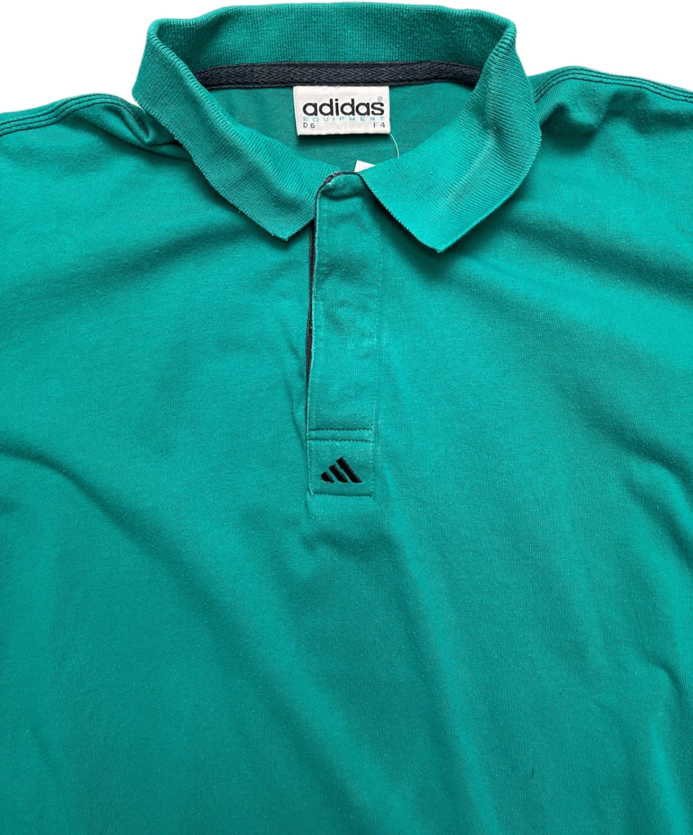 Vintage Adidas Equipment Poloshirt Grün Baumwolle 90s L