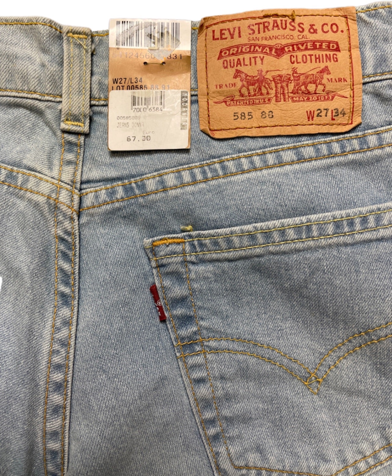 Levi's 585 Schlaghose Hellblau Baumwolle XS