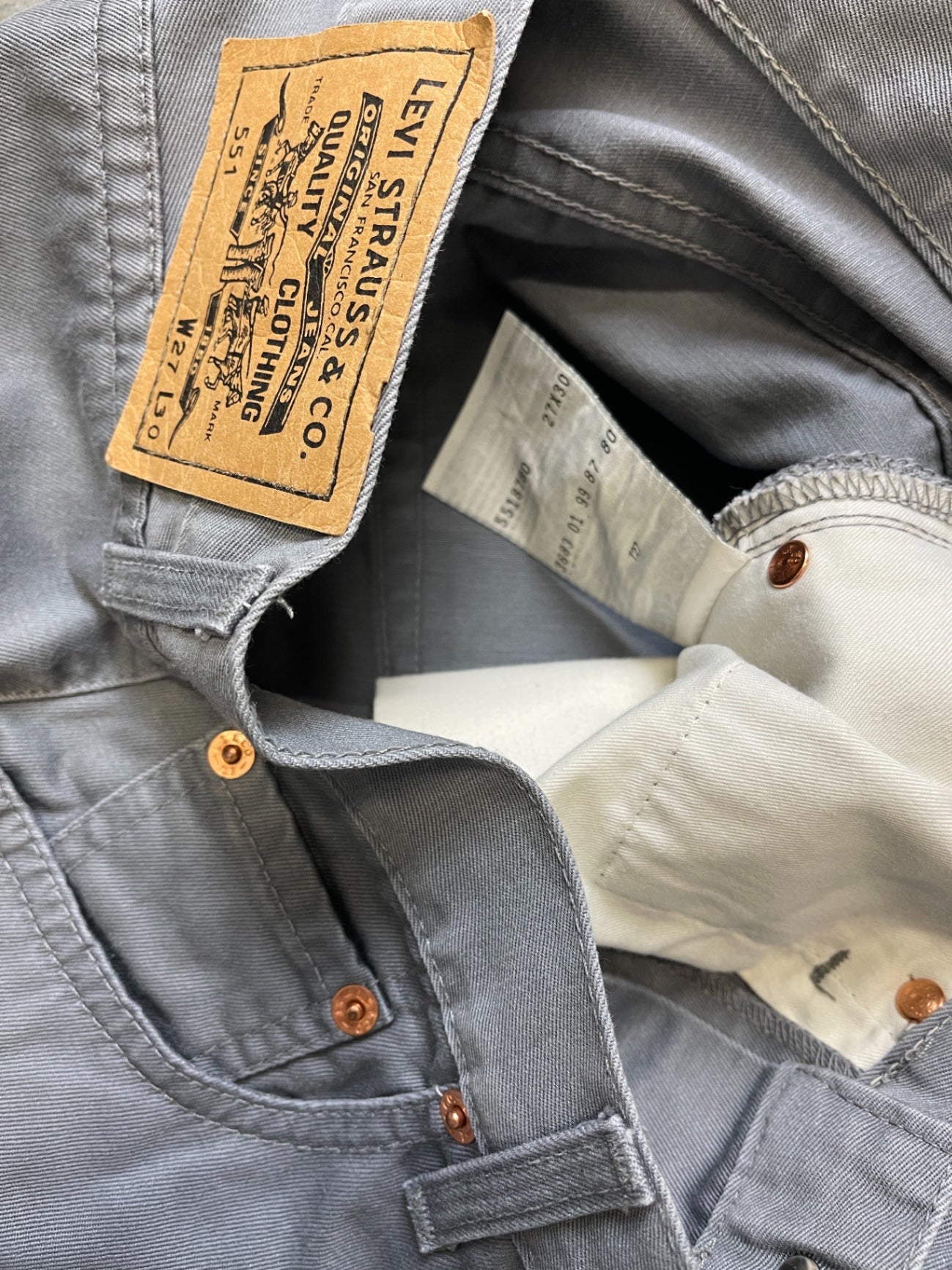 Vintage Levi's 551 Jeans Grau Baumwolle XS